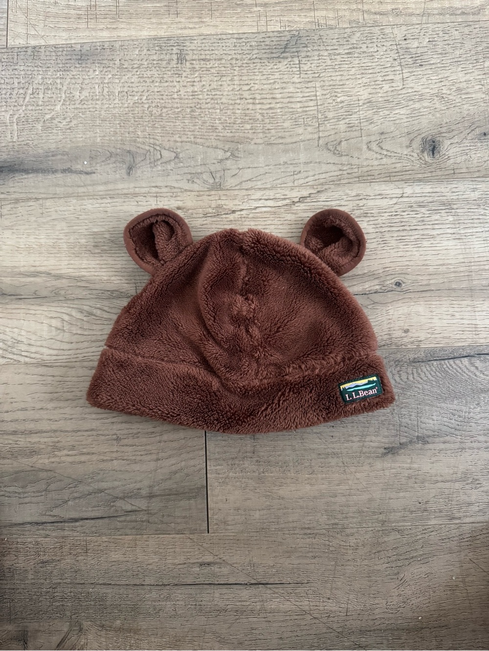 L.L. Bean Brown Bear Ear Beanie for toddler 12-24 months